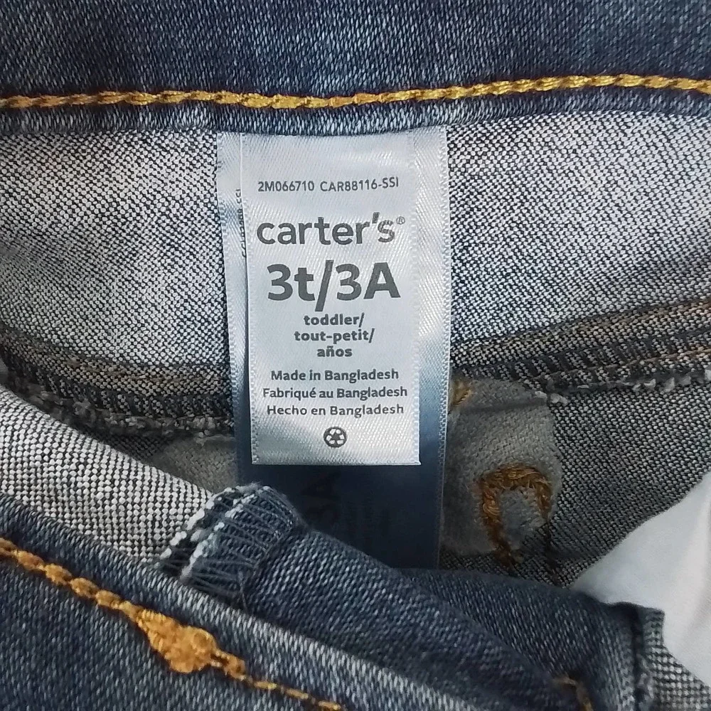 Carter's‎ Mini Jean Skirt Size 3T in Light Wash Denim w/ Adjustable Waist